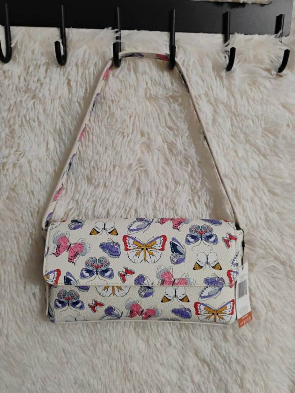 Vera Bradley Butterflies in Flight Faux Leather Flap Shoulder Bag NWT